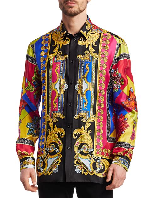 mens versace shirts uk|Versace long sleeve shirt men.